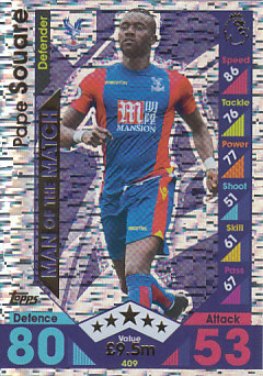 Pape Souare Crystal Palace 2016/17 Topps Match Attax Man of the Match #409